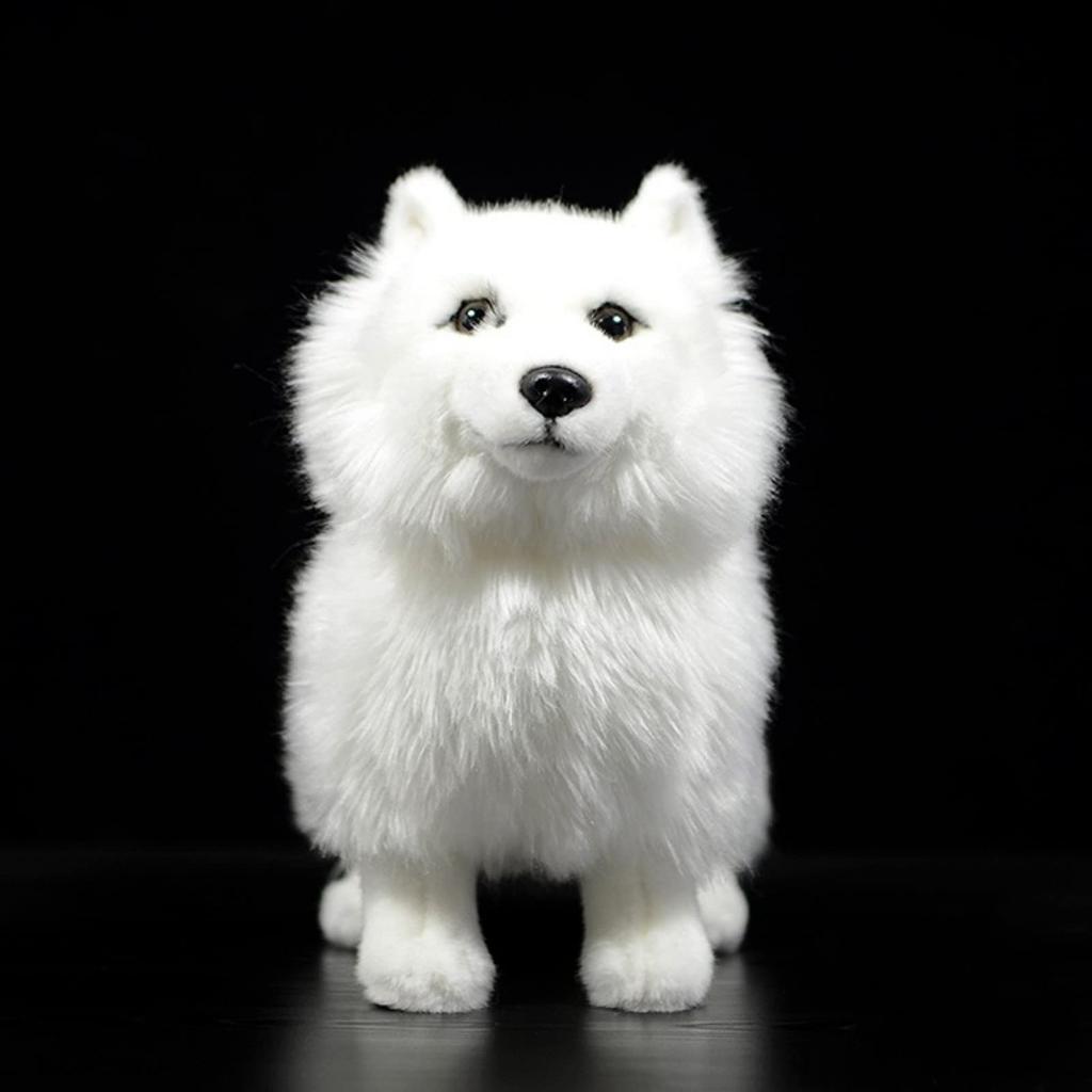 Lilizzhoumax Samoyed Plush Toy, Realistic Dog Stuffed Animal, Super Soft Plush, Kids Toy, Lifelike Dog Figure Toy, Girl's Toy, Kids Gift, Valentine's
