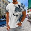 Футболка Animal Wolf Totem Summer Men's High Quality T-Shirt Street Trend Tough Man Style O Collar Свободный короткий рукав Модный повседневный топ
