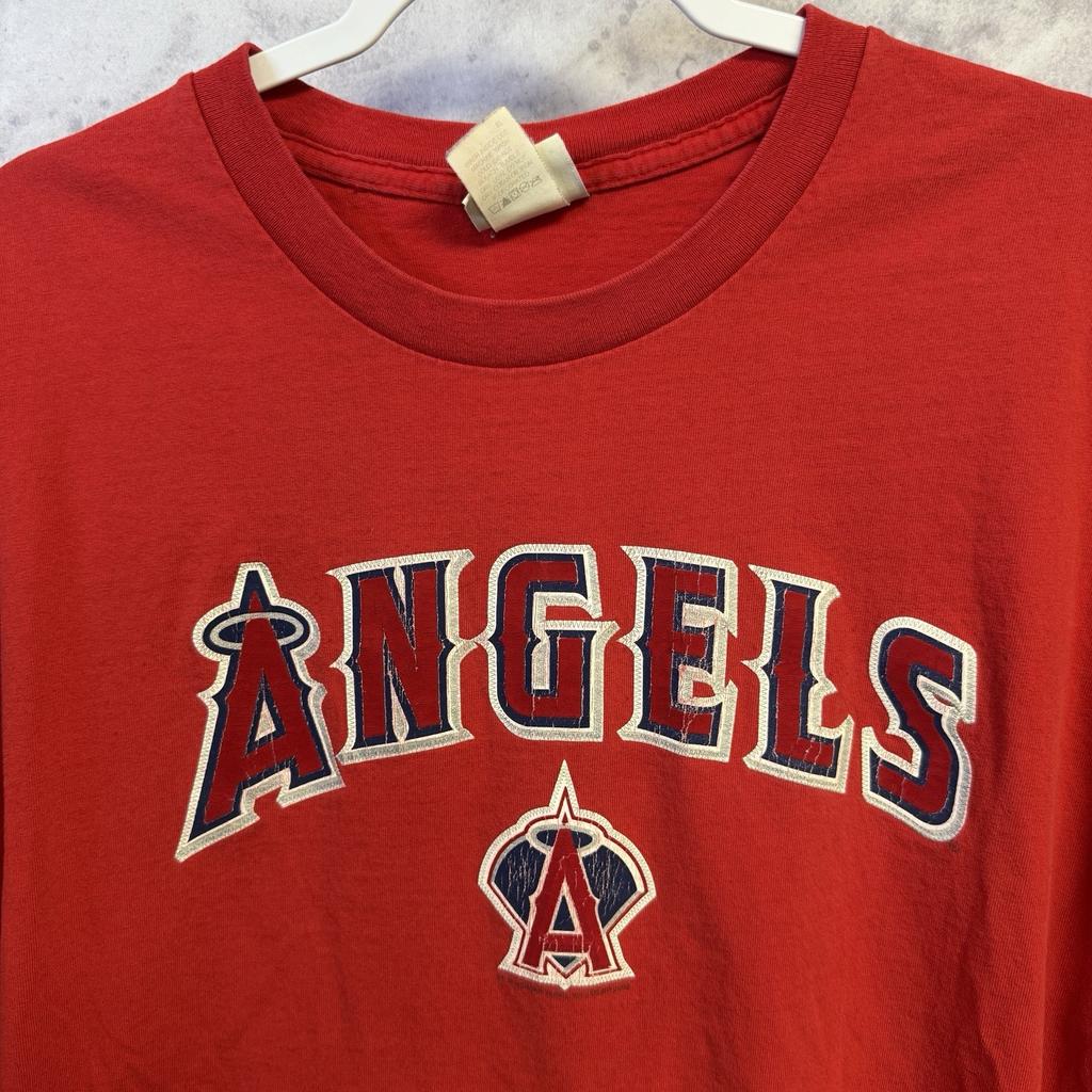 Винтажная футболка Anaheim Angels Мужская XL Красная Лос-Анджелес Lee Sport Y2K