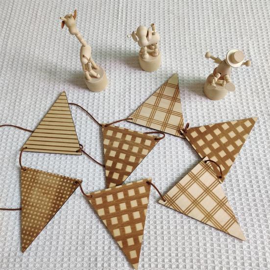 Вымпел для вечеринки, прочный невыцветающий реквизит для фото, прочный многоразовый фон, декор для стен, деревянный подвесной треугольный флаг для вечеринки по случаю дня рождения для помещения