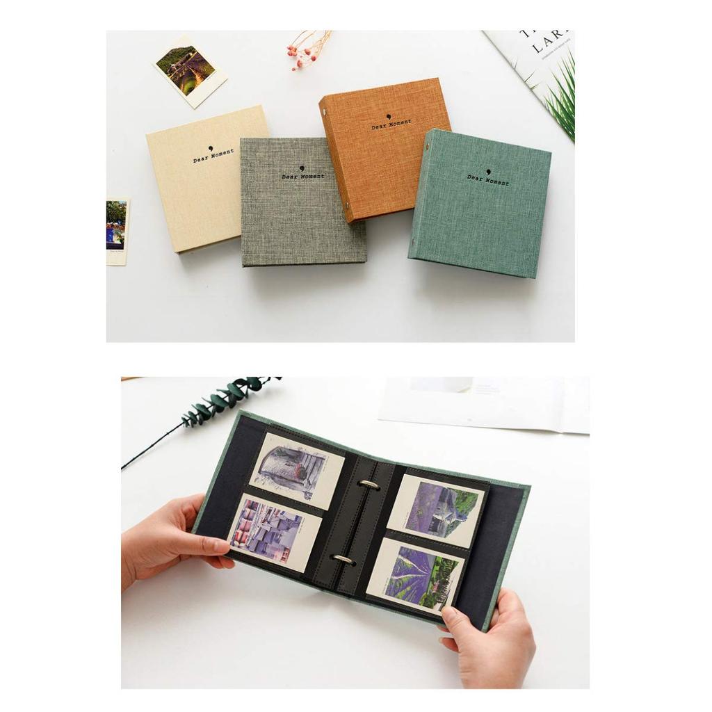 Darkhorse Хлопок и Лен Альбом с узором Фотоальбом для моментальной камеры Вмещает 100 3-дюймовых Зеленых Чеки, Листы, -