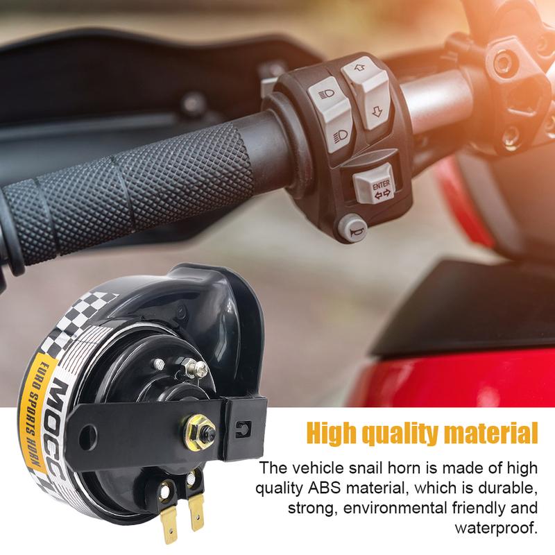 12V Snail Air Horn Loud Universal Motorcycel Horn 130dB 510hz Air Motorcycle Horn for Motorcycle Car for Motorbike Truck Vehicle