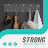 Strong Adhesive Row Hooks Rustproof Waterproof Clothing Towels Coats Keys Bags Hats Bath Ball Hanging Wall Hooks for Bathroom Kitchen Shower Door
