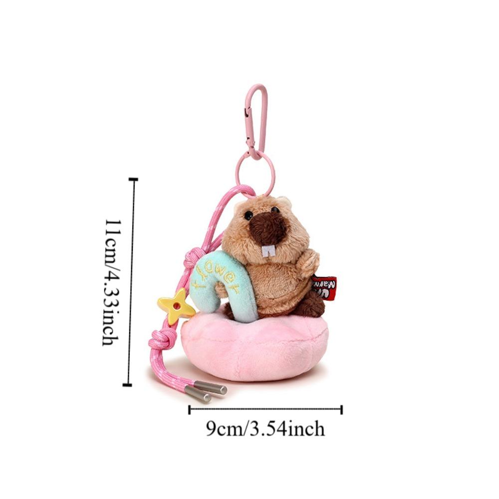 Bag Hanging Groundhog Dolls Pendant Cartoon Car Keyring Funny Plush Groundhog Keychain  Friend