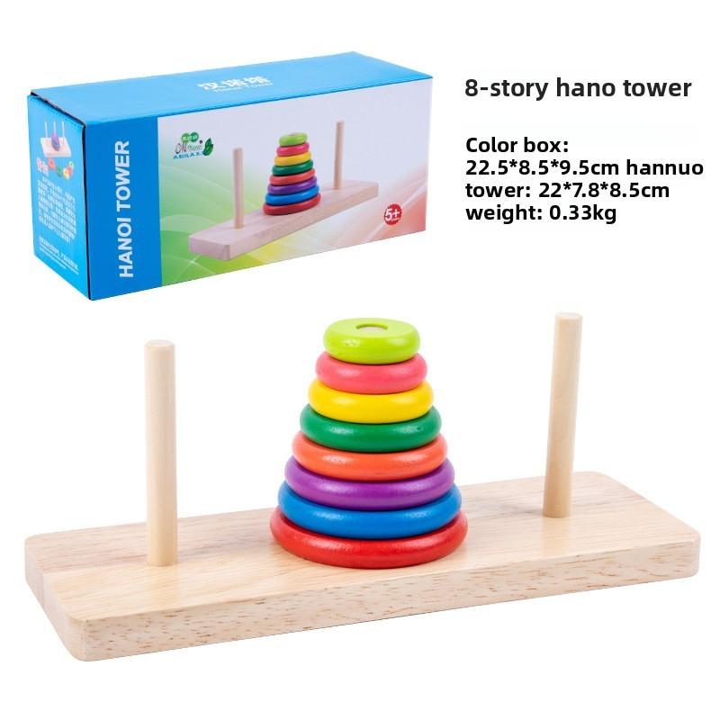 Stacking Multilayer Wooden Puzzle For Concentration Intelligence Development