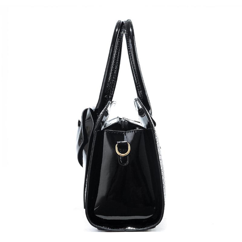 Модная сумочка с тиснением под крокодила, винтажная из ПУ кожи, с бантом, ручка, сумка через плечо KTY