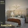 Elegant 6-Light Candle Chandelier In Gold - Ideal for Dining Room Living Room Bedroom and Kitchen