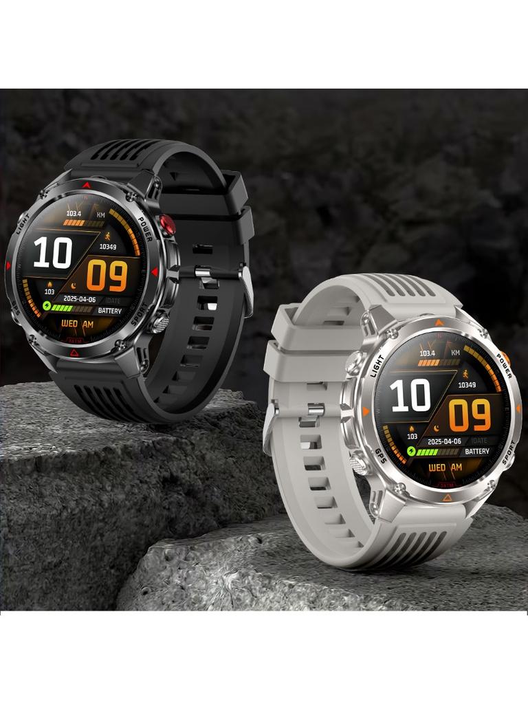 New Military GPS Smart Watch Men Bluetooth Call 30m Waterproof Outdoor LED Flashlight Compass Sport Smartwatch 2025