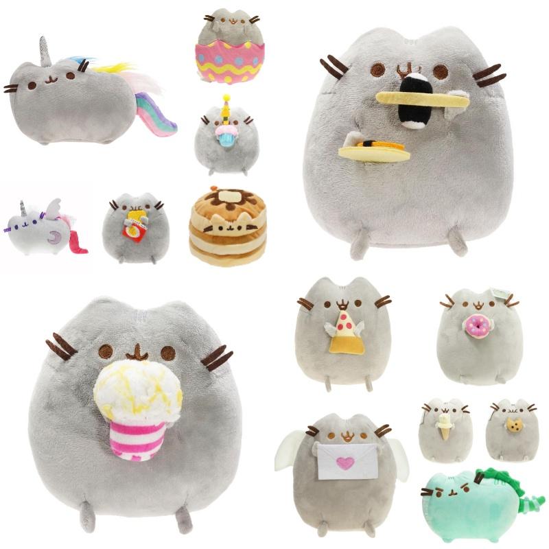 Милая короткошерстная плюшевая игрушка-кошка в стиле мороженого, печенья, пончика, суши или картофельных чипсов