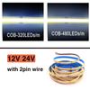 COB Светодиодная лента Линейное освещение высокой плотности 320/480 светодиодов/м Гибкая лента Теплый натуральный белый Красный Синий Зеленый Декор DC12 24 В
