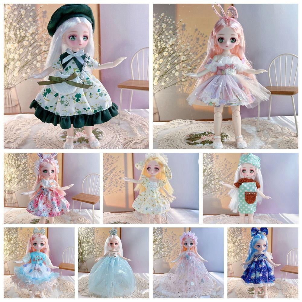 With Clothes BJD Doll 3D Eyes Removable Joints Doll Simulated Eye Hinge Doll Birthday Gift