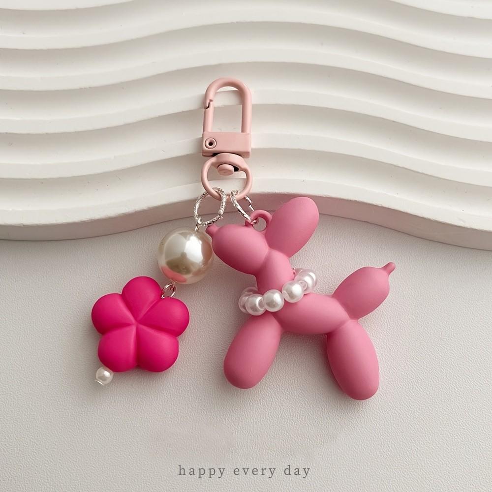 2pcs Cute Cartoon Acrylic Frosted Balloon Dog Keychain Y2K Girl Dopamine Accessory Bag Decoration Headphone Case Pendant Car Keychain