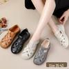 Women's Genuine Leather Closed-Toe Sandals: Soft, Non-Slip Flats for Comfort, Ideal for Middle-Aged and Elderly Women