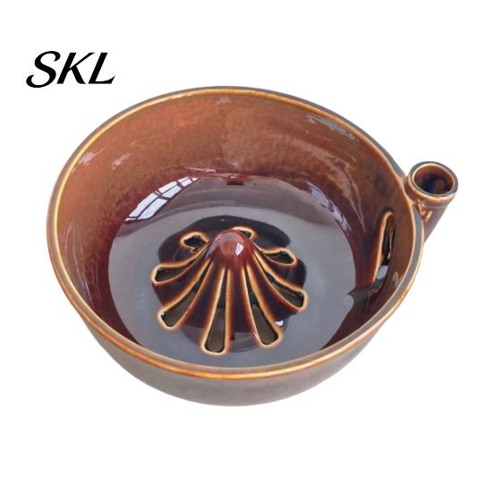 Draining And Rinsing Bowl Self Wash Bowl, with Hollow Drain Holes, Swirl-Flow Berry Kitchen Fruit Washer Washing Ceramic Rinse for Counter