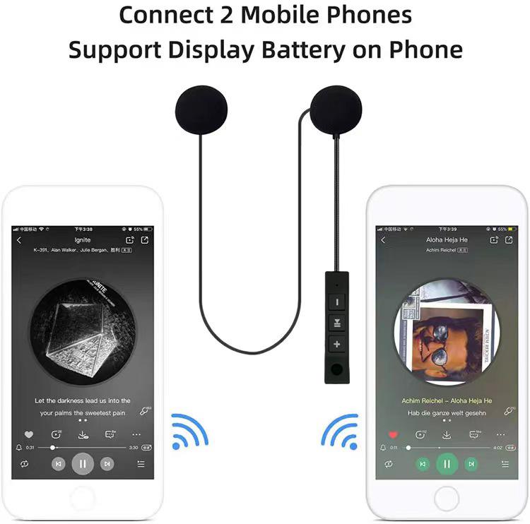 Bluetooth-гарнитура для мотоциклетного шлема BT5.0, беспроводные наушники для верховой езды с защитой от помех, гарнитура для мотоциклетного шлема с громкой связью