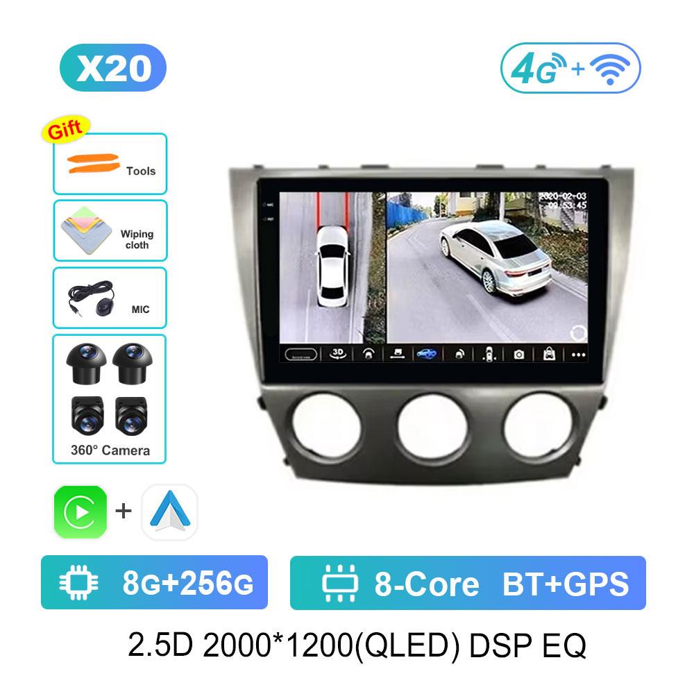 Android 14 WiFi для Toyota Camry 40 2006 - 2011 Навигация GPS Автомобильный видеомультимедийный проигрыватель 4G Bluetooth DSP Стерео Разделенный экран