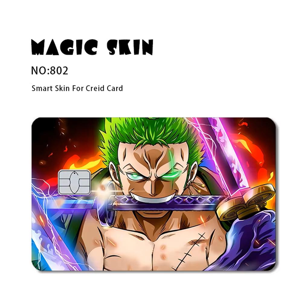 Аниме One Piece Луффи Зоро Эйс Робин Матовая ПВХ Наклейка Пленочная Лента Skin Для Кредитной Карты Дебетовой Карты Банковских Карт Наклейки Деколь Игрушки