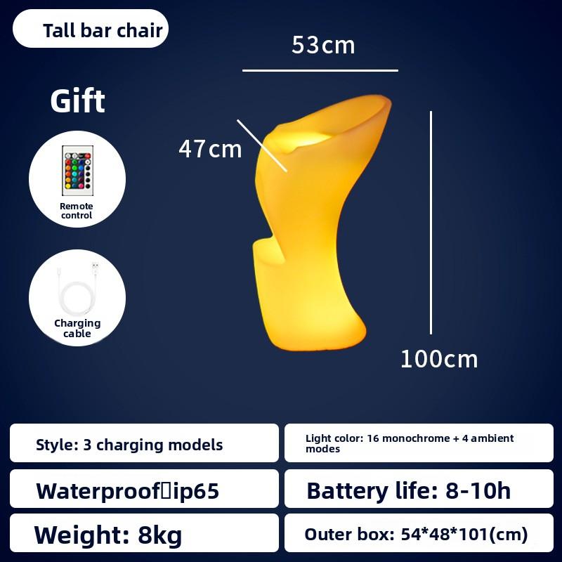 LED luminous bar tables and chairs, high table creative cocktail bar outdoor party