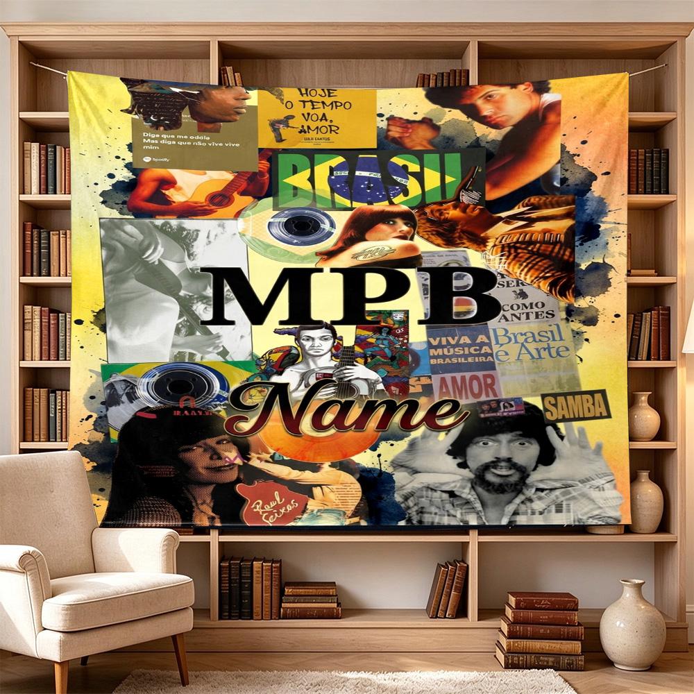 Bob Marley Brazilian Music Art Personalized Name Large Decorative Tapestry, Great Holiday Gifts, Photo Backdrop for Bedroom Dorm Parties