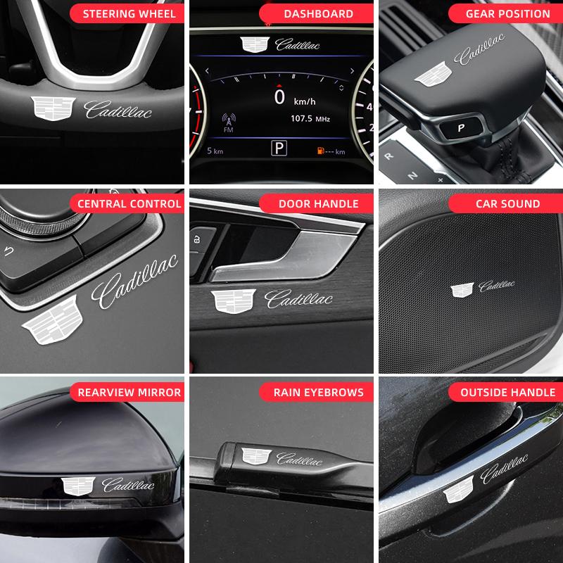 2/5/10pcs Car Logo 3D Metal Stickers Decorative Accessories for Cadillac Logo Escalade CTS ATS SRX XTS XT5 STS CT5 CT6 BLS XLR