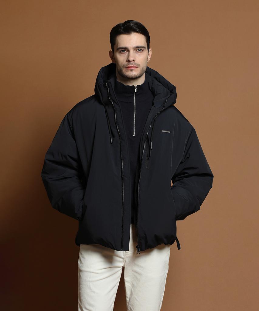 Panicale Navy Duck Down Hooded Padded Jacket