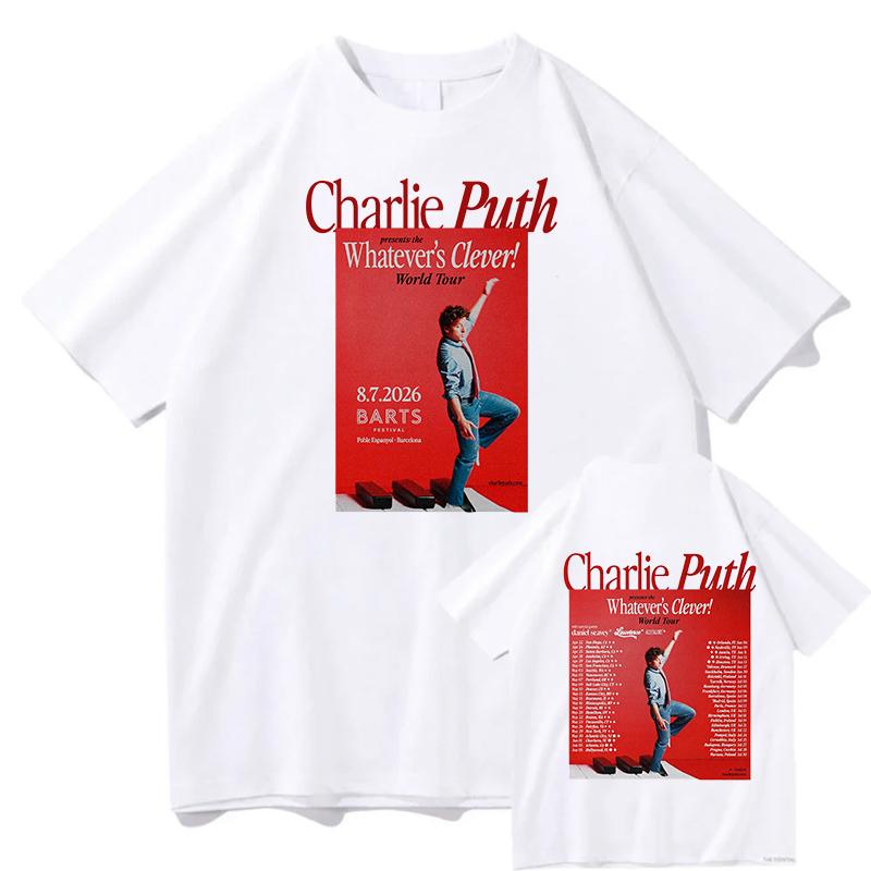 Charlie Puth Beat Yourself Up Tees Fans Casual Loose Tops Print Cotton T Shirts Fashion Tshirts Gift Unisex Spring Summer Tops
