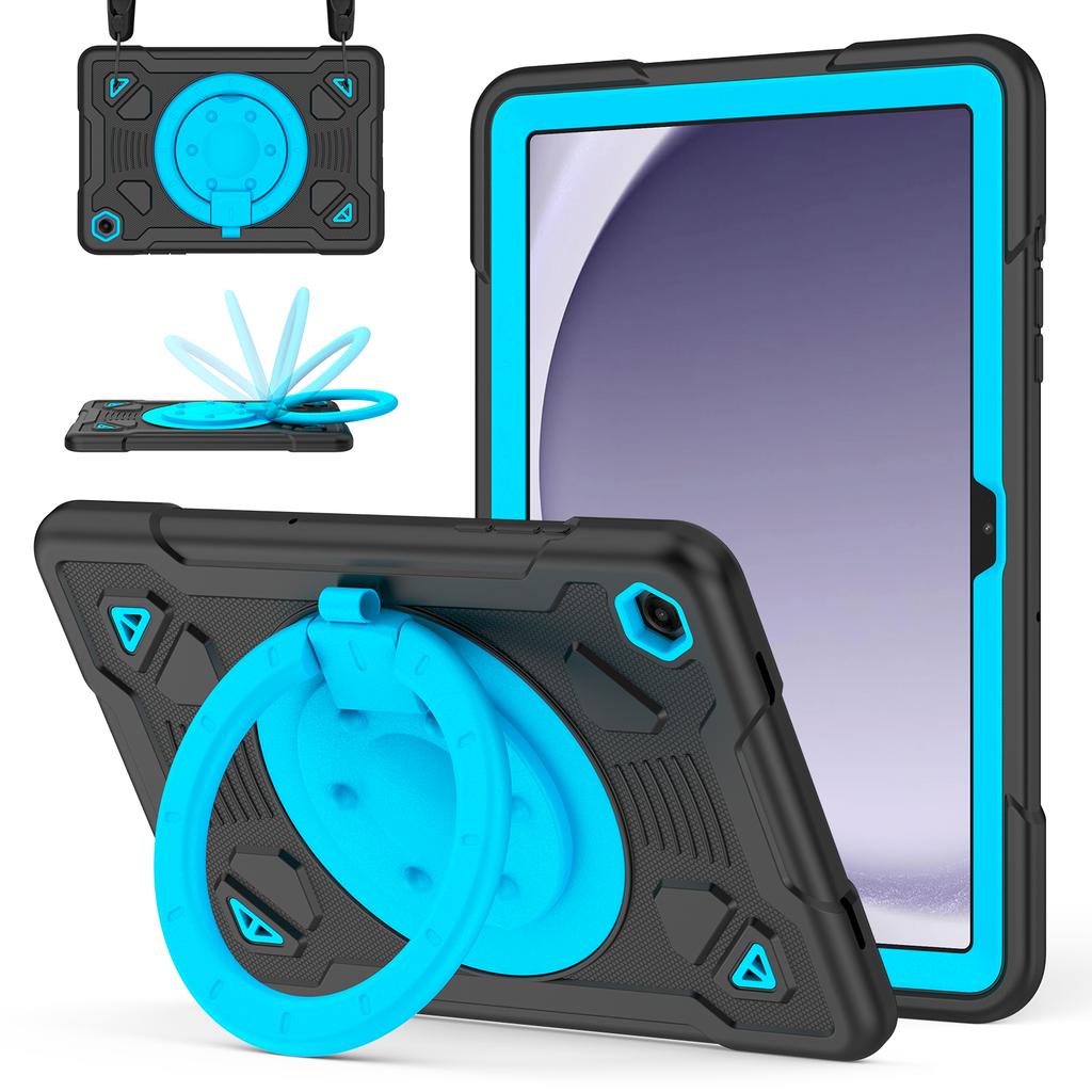 Tablet Case For Samsung Galaxy Tab A9+ / Tab A11+ Kickstand Space Planet PC + Silicone Tablet Cover with Shoulder Strap