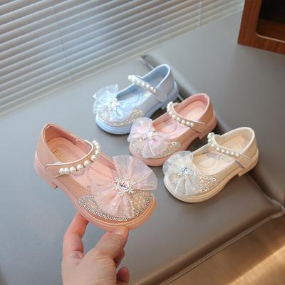 Весенне-осенний новый модный тренд Стразы Девочки Удобные Мягкая подошва Кожаная обувь
