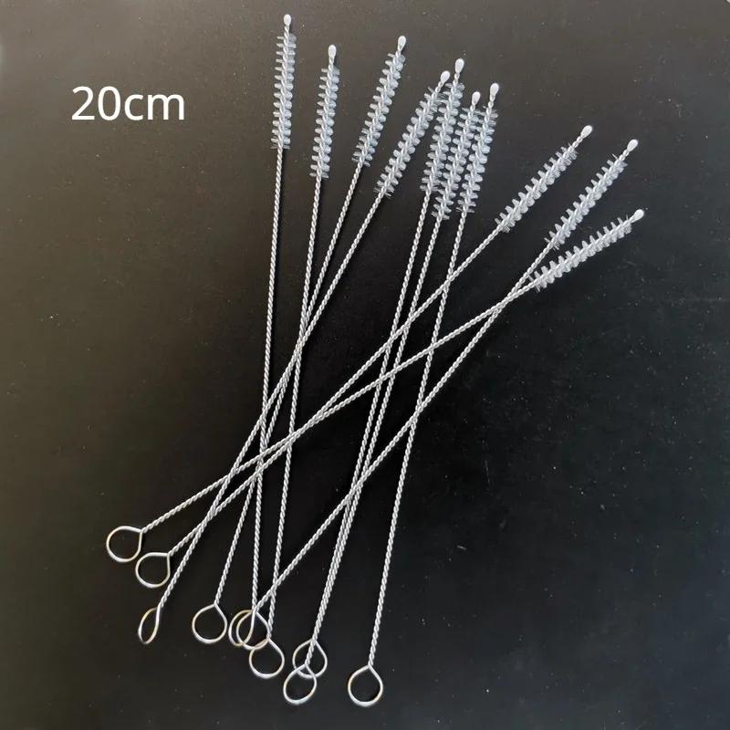 10 шт. набор щеток для чистки соломинок для питья, щетки для чистки трубок из нейлона и нержавеющей стали с длинной ручкой для соломинок