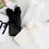 Носки с бантом Лолита, кружевные длинные носки для девочек, носки для теленка, чулки с бантом