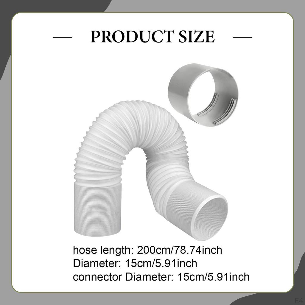 5.9'' Diameter AC Exhaust Duct Hose, Universal Adapter for Air Conditioning