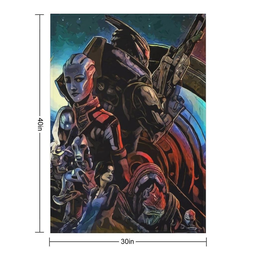 Mass Effect Legendary Edition - Плед для игры Мягкий Клетчатый идеи подарка на День святого Валентина Роскошный Утолщенный Покрывала для кровати Пледы