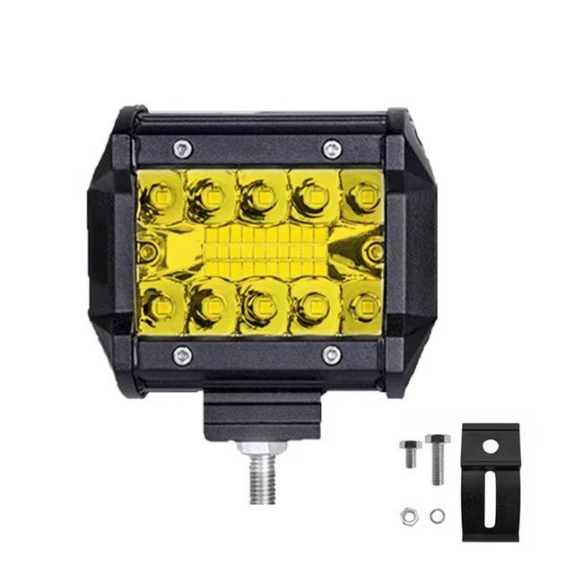 1 pc Super Bright 3000K Yellow 6000K White 12V 24V Offroad Spot Flood Combo Work Light LED Light Bar for Car SUV
