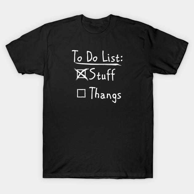 Men Black Print T-shirt To Do List No-Cut Heat Transfer Print Cotton Tshirt