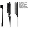 3Pcs/Set Hair Styling Comb Kit with Double-side Edge Control Teasing Bristle Brush Rat Tail Women Comb Back Brushing Combing Styling Brush