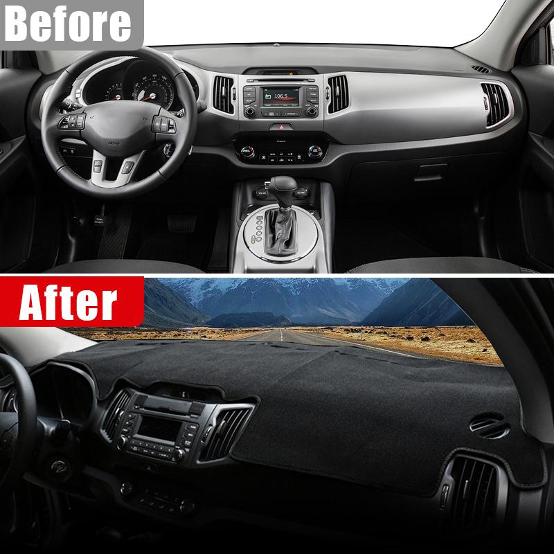 Для Kia Sportage R 3rd 2011 2012 2013 2014 2015 LHD Автомобильные коврики для приборной панели, накладки, защищающие от света, чехлы с защитой от ультрафиолета, ковры, аксессуары