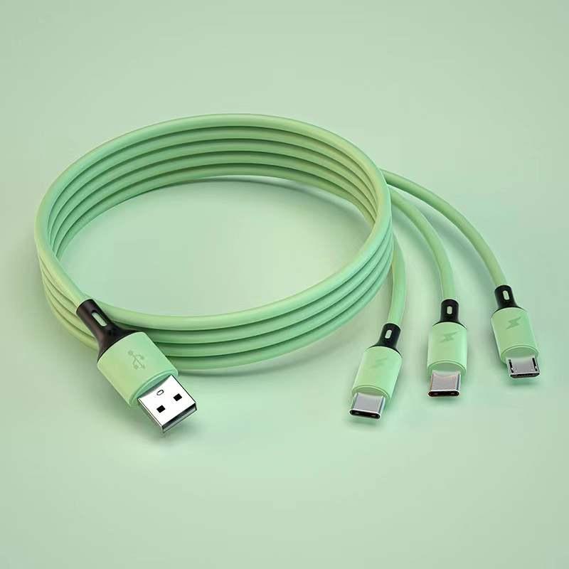 USB-кабель для зарядки GIMIRO 3 в 1. Кабель для быстрой зарядки типа C. Совместим с большинством смартфонов. 120 см, цветной.