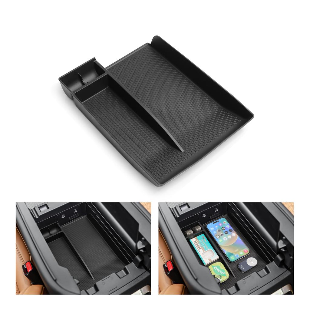 Для Mazda CX-90/CX-70 2024 2025 CX90 CX70 Бокс для хранения подлокотника Автомобильный лоток Органайзеры Аксессуары TPE Наведение порядка Черный
