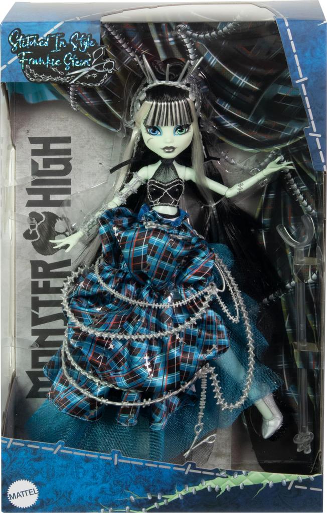 Monster High Frankie Stein Originally Doll with Deconstructed Gown and Accessories Doll, Sculpted, Style-Stitched Collector's Sewing-Inspired