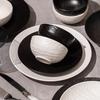 Stone Pattern Black & White Ceramic Dinnerware Set