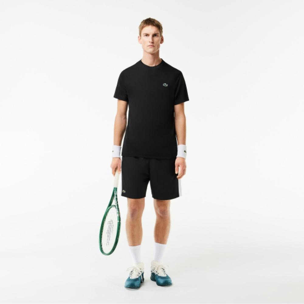 Lacoste Обычная однотонная функциональная футболка с коротким рукавом [черная]