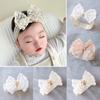Lace Flower Baby Headband Pearl Bow Princess Girls Newborn Hair Band Solid Color Mesh Headwear Baby Girl Hair Accessories