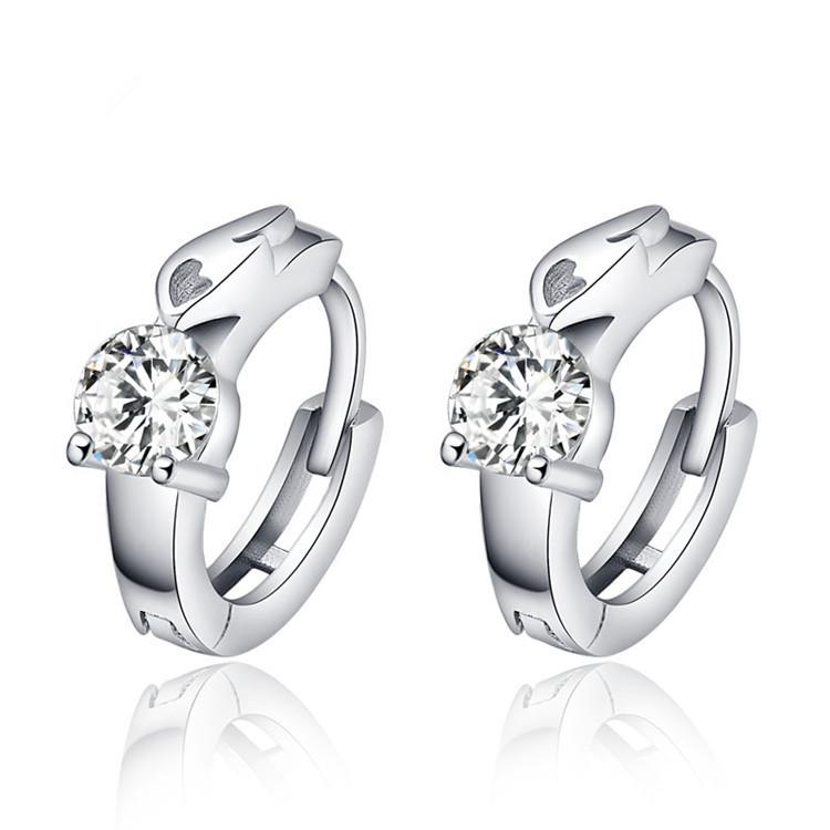 2026 high-end fashion Korean version women's round micro-inlaid zircon ear buckle versatile earrings silver design ear jewelry