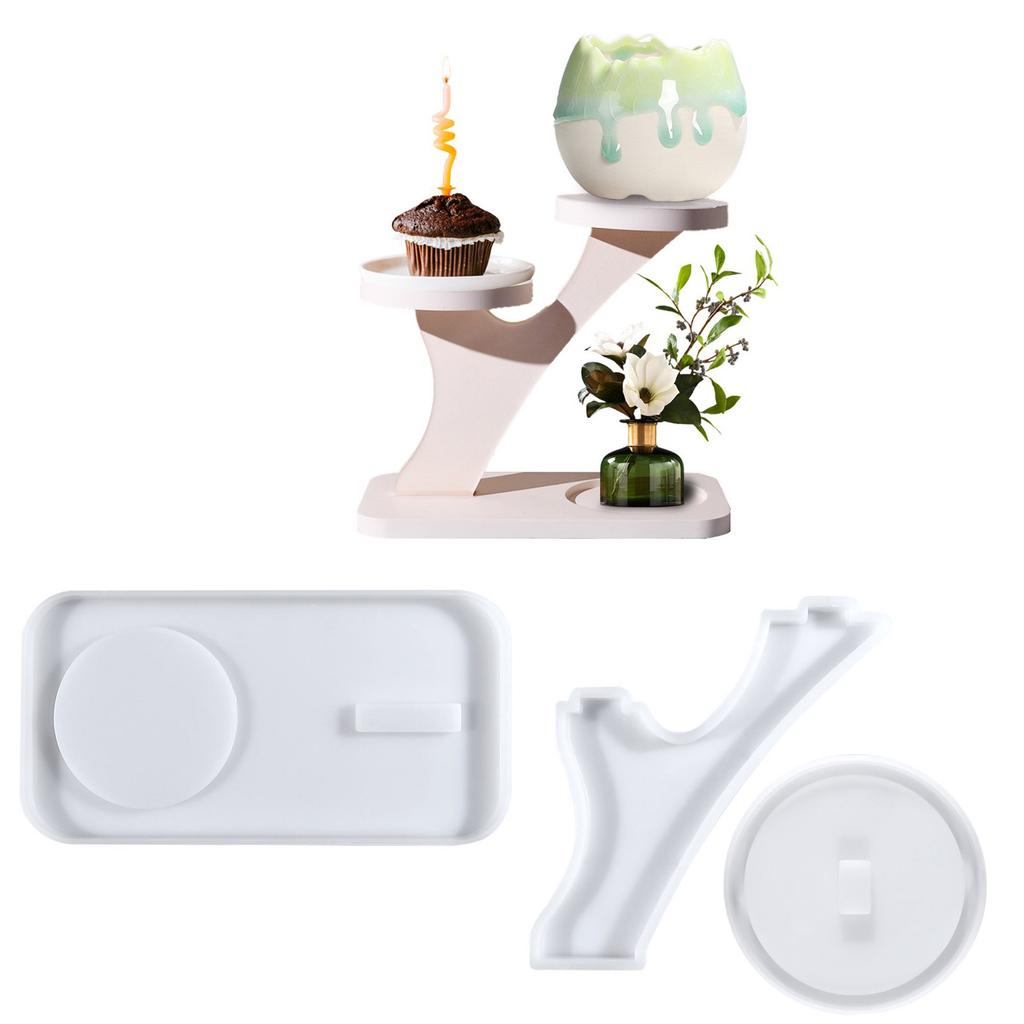 Silicone Candle Base Molds Resin Epoxy Molds Splicing Bracket Shape Candle Holder Molds Silicone Candlestick Moulds