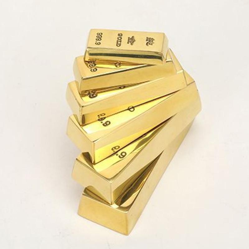 Чистая медь Имитация золотого слитка Поддельный слиток Слиток латуни Твердый реквизит Золотые слитки