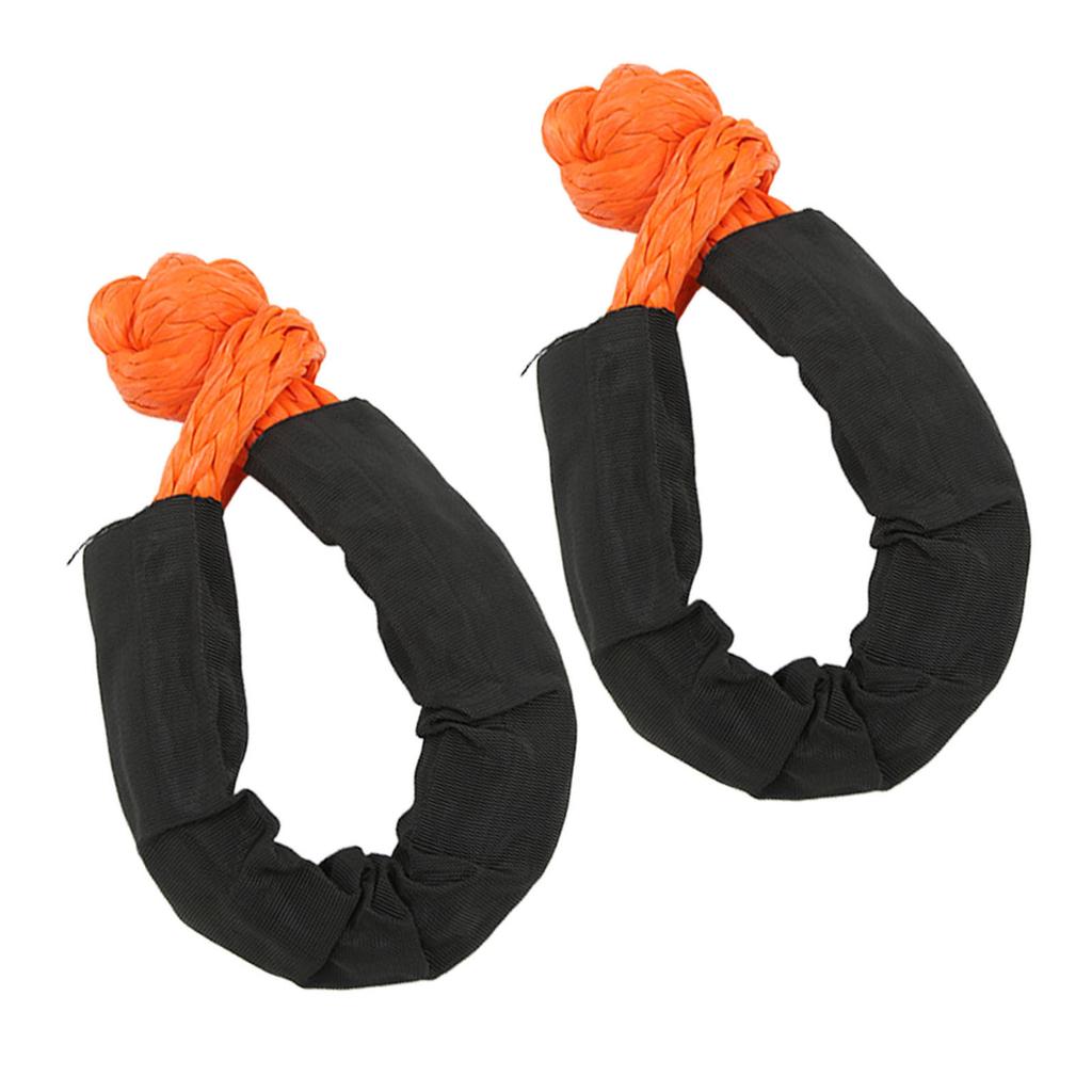 2 Pcs 13mm Soft Shackle 44092 Lbs Breaking Force High Tear Resistance Portable Soft Recovery Tow Strap for Truck SUVs Offroad Vehicels