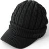 AVIREX Шапка крупной вязки с и Зимняя вязаная 023 Свободного кроя с козырьком, Мужская/Женская шапка, Черная,