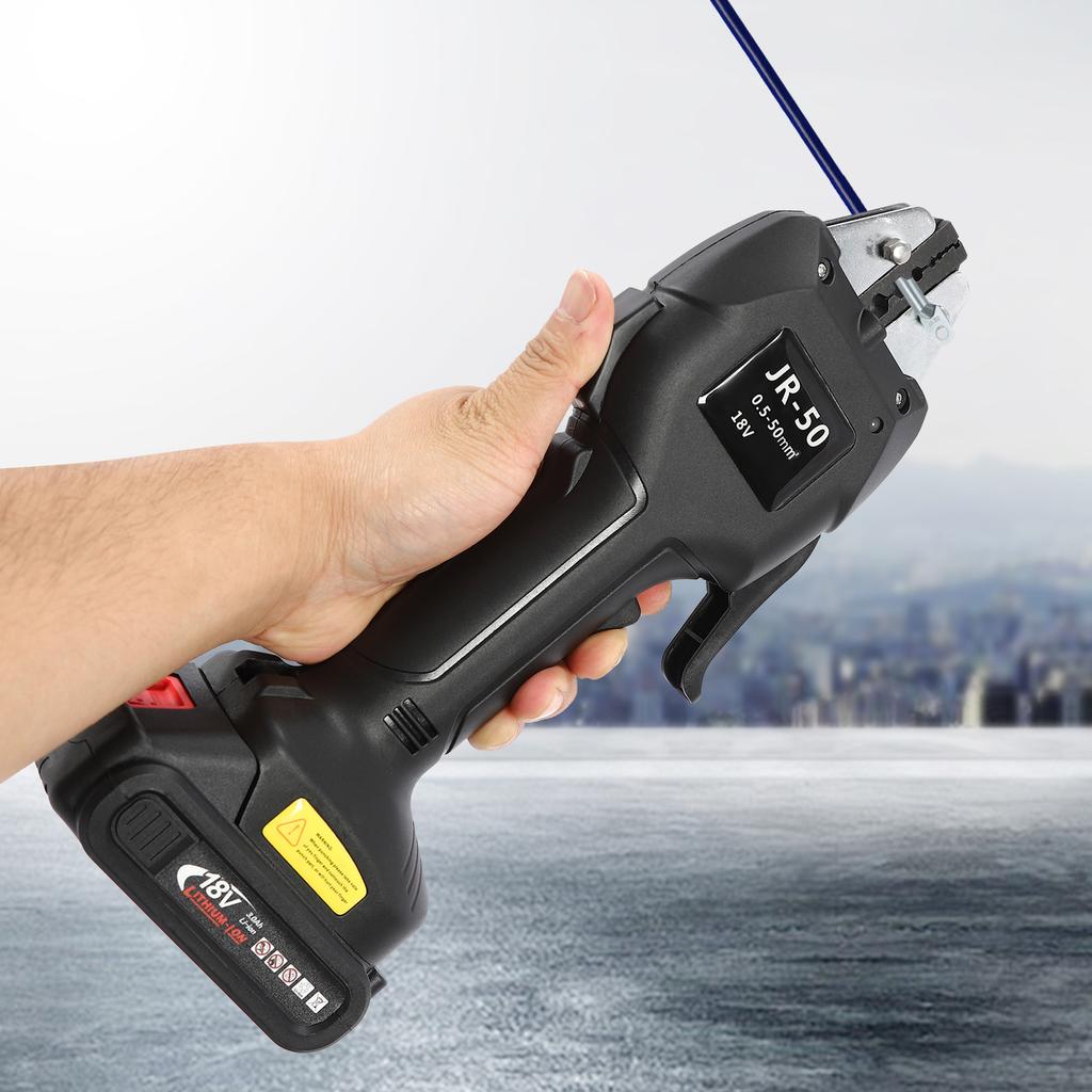 Электрические клещи для обжима из легированной стали, черные, инструмент для обжима клемм, проводной и аккумуляторный, для электроэнергетической промышленности