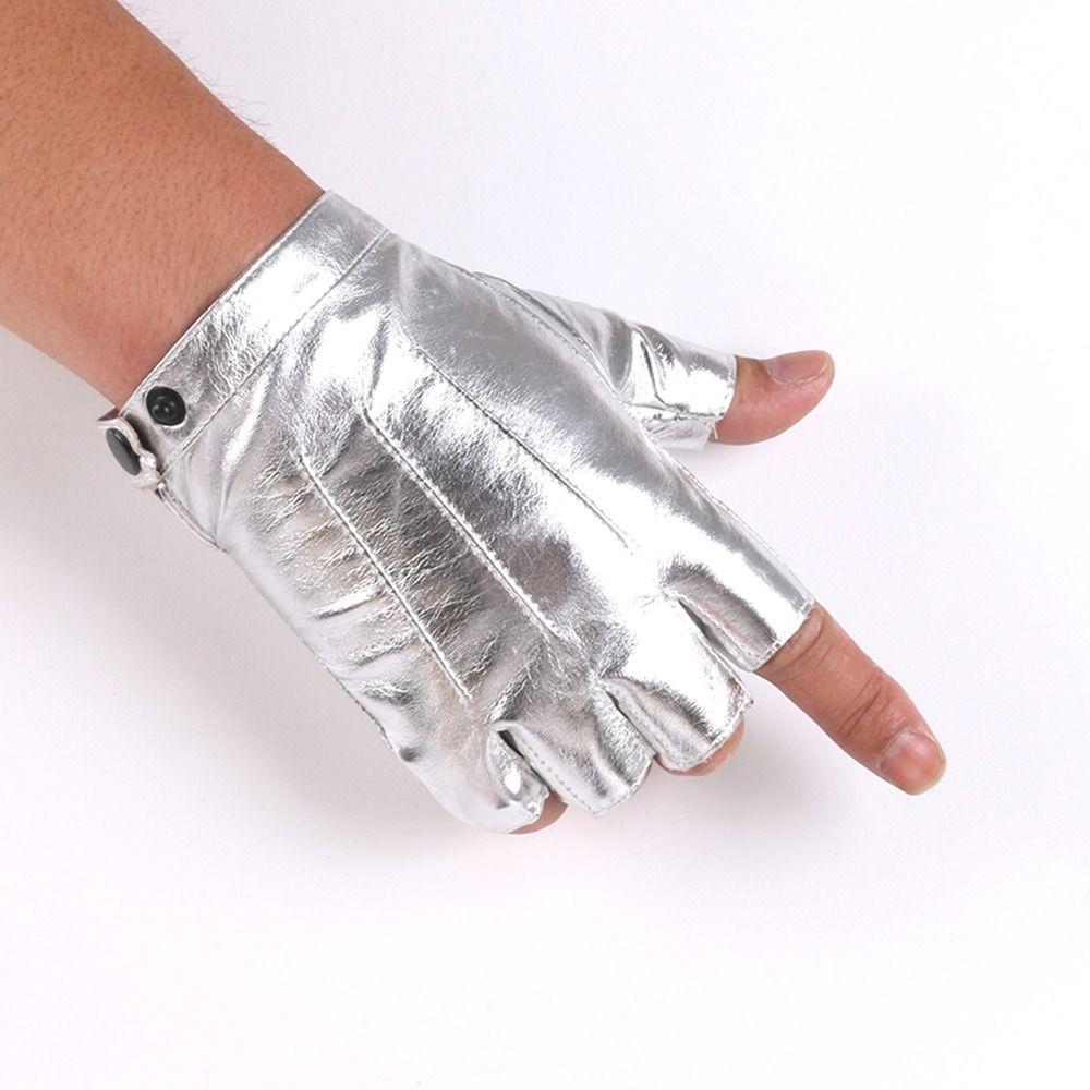 Крутые кожаные перчатки для вождения Панк-перчатки для выступлений Модные митенки без пальцев Вечеринка