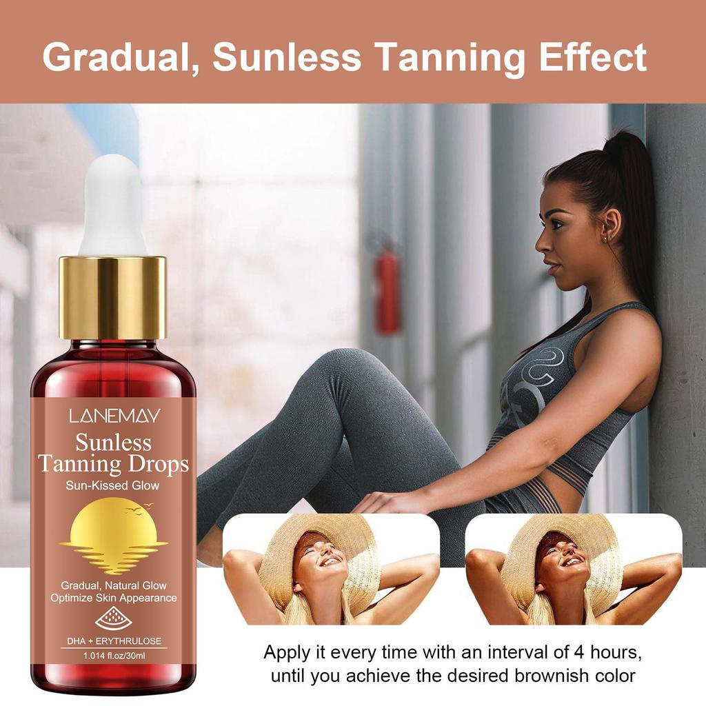 Sunless Tanning Drops-Helps Prevent Dryness After Sun Exposure-Achieve A Natural Health Skin Tone-30ml